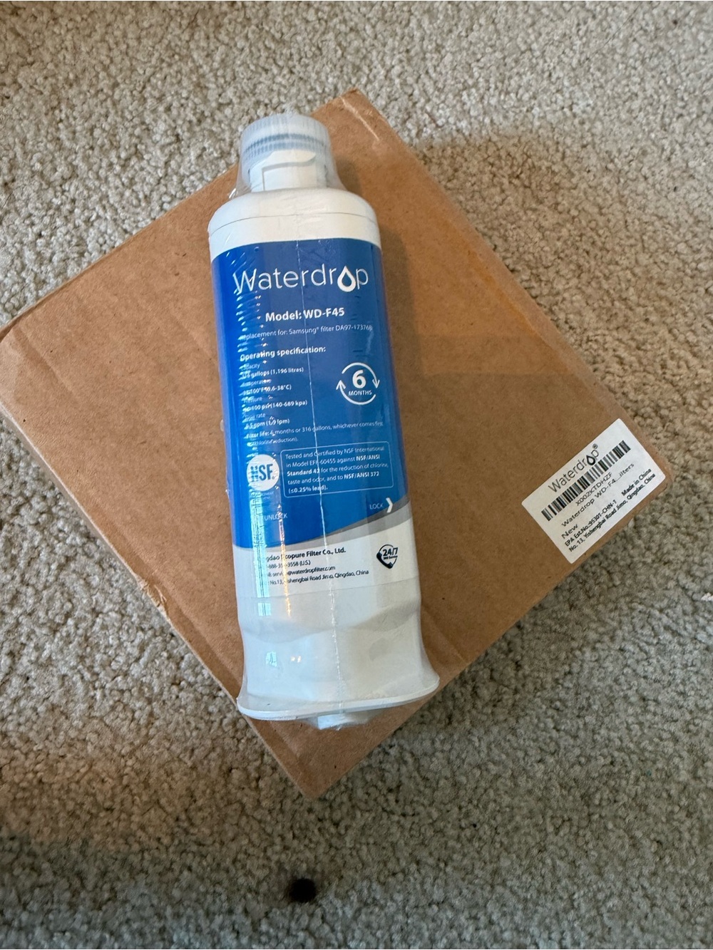 Waterdrop WD-F45 Refrigerator Water Filters